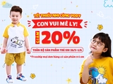 Mừng Tết Thiếu nhi, YODY giảm 20% toàn bộ sản phẩm trẻ em