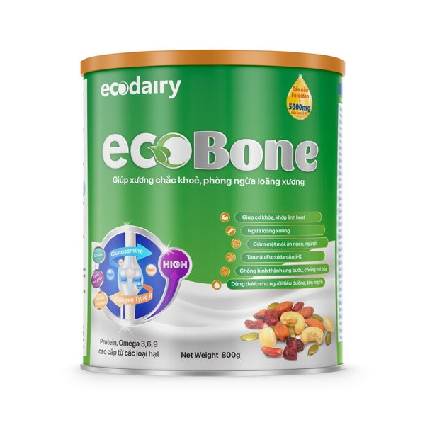 Sữa xương khớp EcoBone - Sữa non bổ sung các loại hạt, tảo nâu Fucoidan giảm đau xương khớp