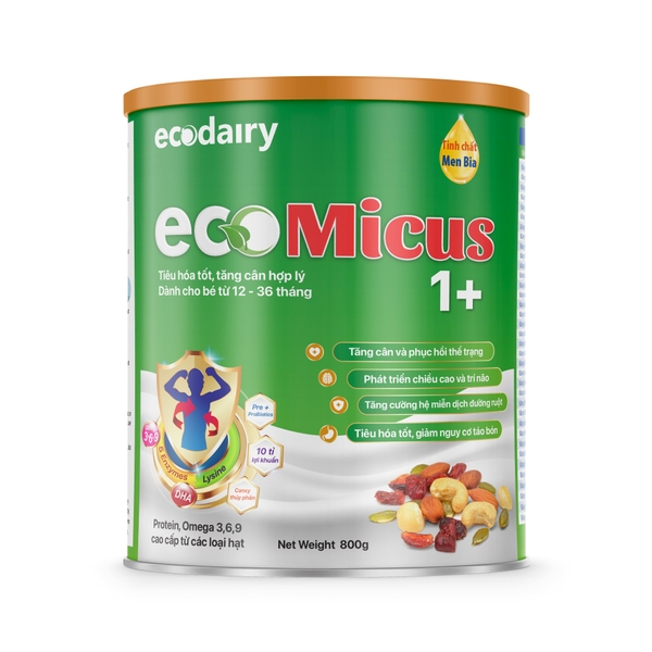 Sữa mát tăng cân EcoMicus 1+ Từ 12 - 36 tháng