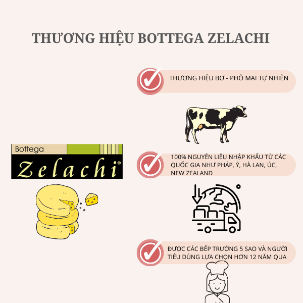 Phô mai mozzarella Bottega Zelachi khối 2.5kg