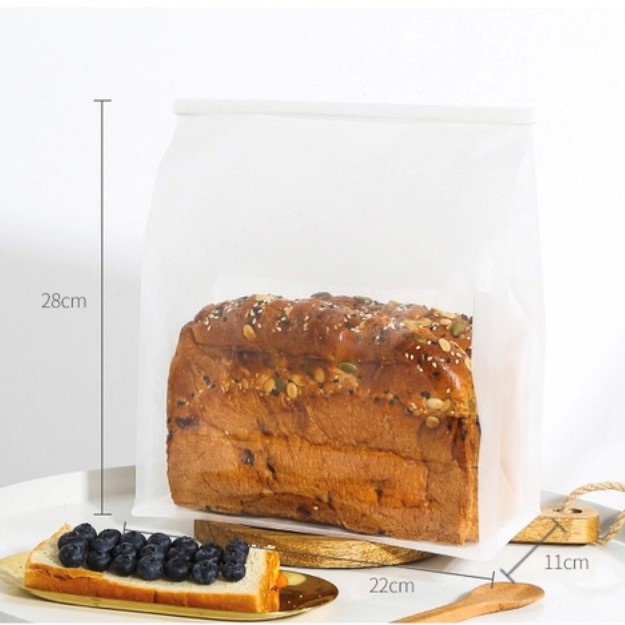 Túi zip đựng bánh mì sandwich màu trắng khổ ngang (10c)