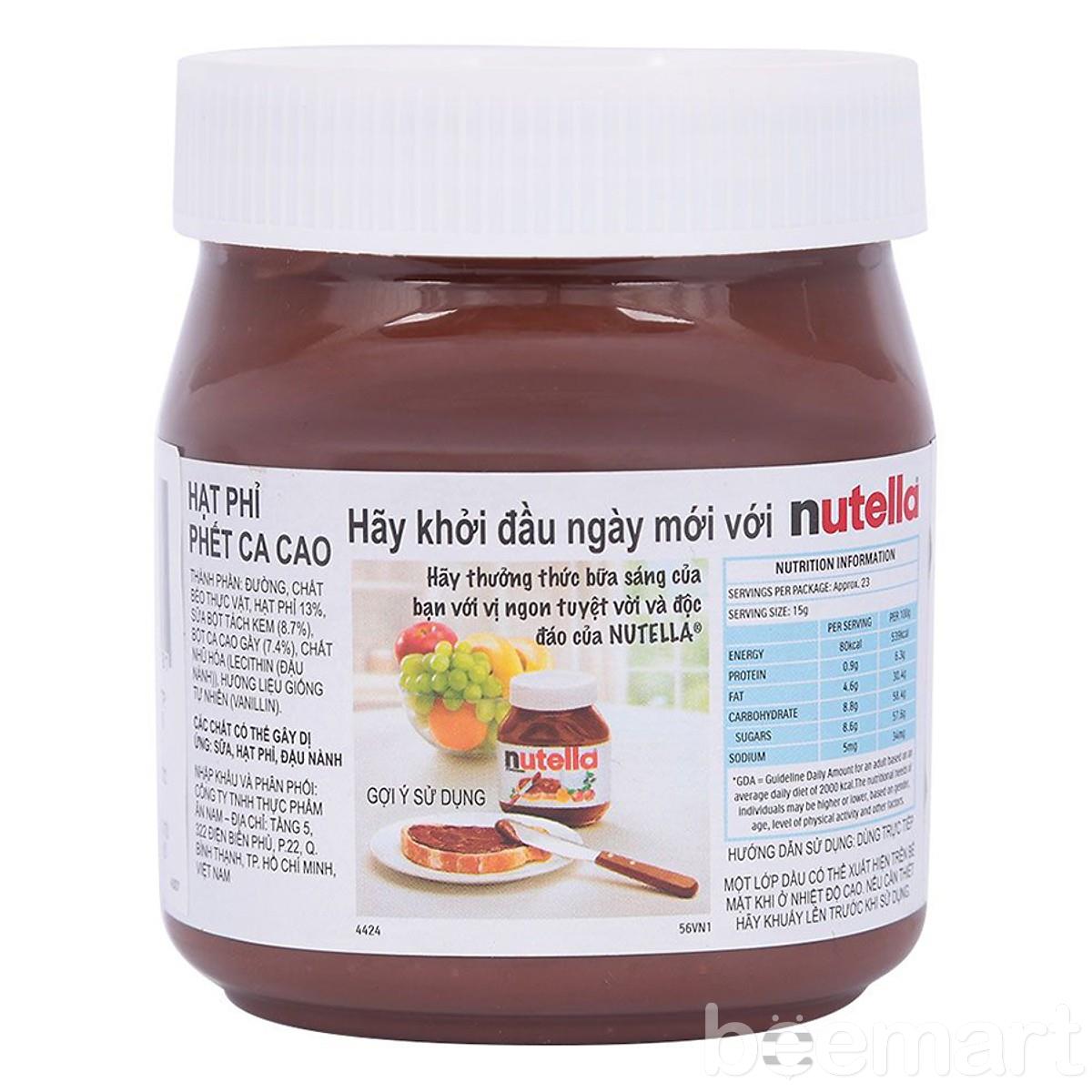 Hạt phỉ phết cacao Nutella 350gr 7898024394181