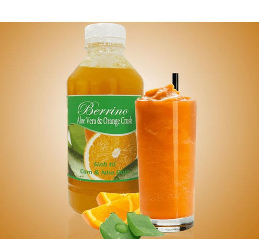 Sinh tố cam và nha đam (Aloe vera & orange crush) Berrino 1L