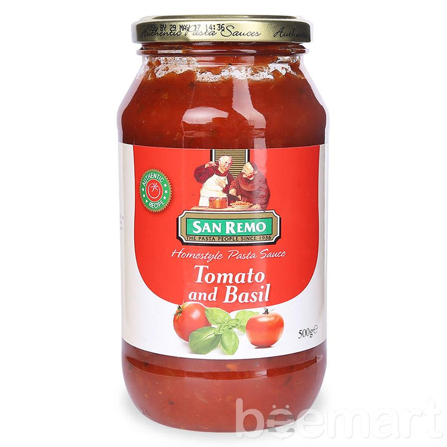 Sốt mì Ý cà chua và rau quế hiệu San Remo