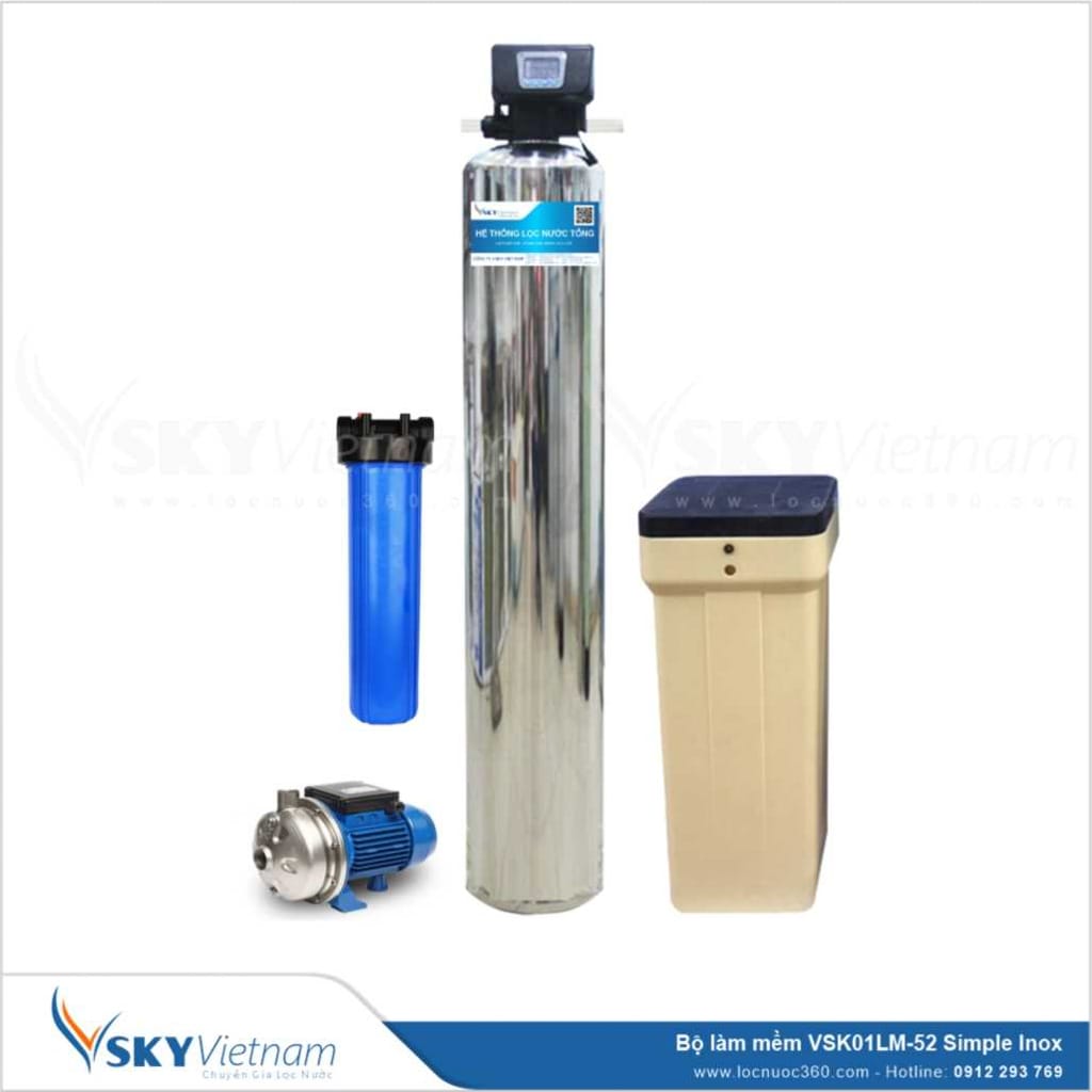 Bộ làm mềm nước giá rẻ VSK01LM-52 Simple Inox