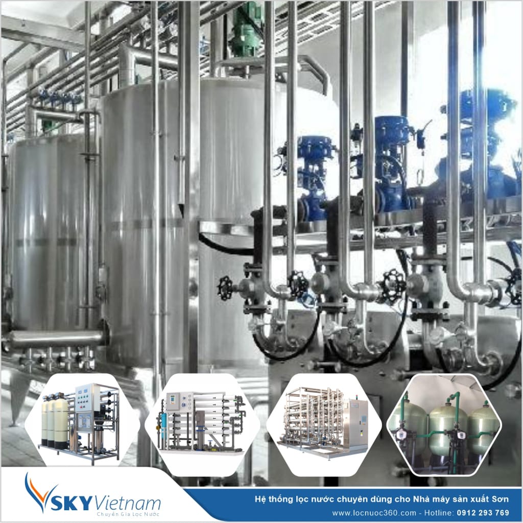 Hệ thống lọc nước tổng 30m3 cho sản xuất Sơn nước VSK30-LT