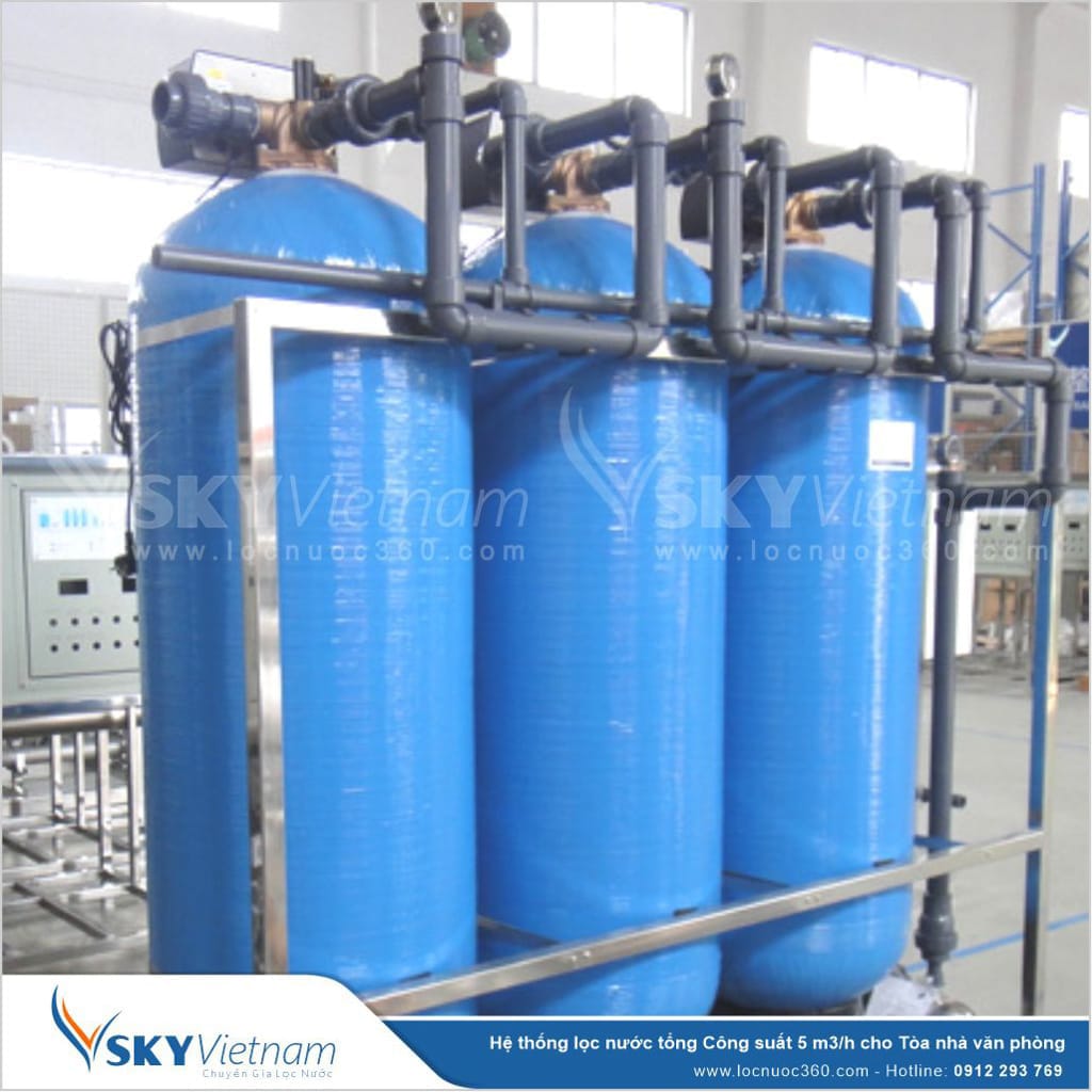 Hệ thống lọc thô 5m3 sản xuất Nước đóng bình
