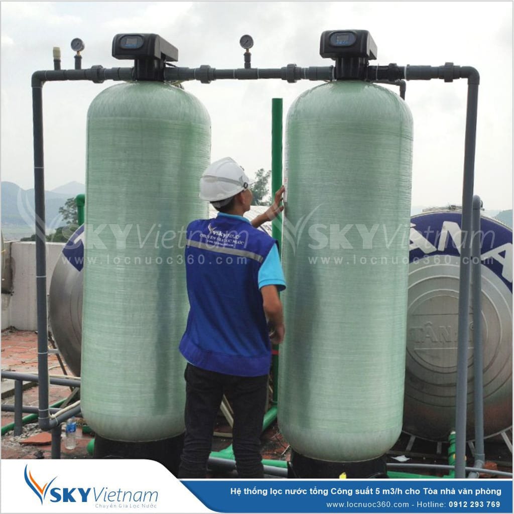 Hệ thống lọc nước tổng 5m3 cho sản xuất Sơn nước VSK05-LT