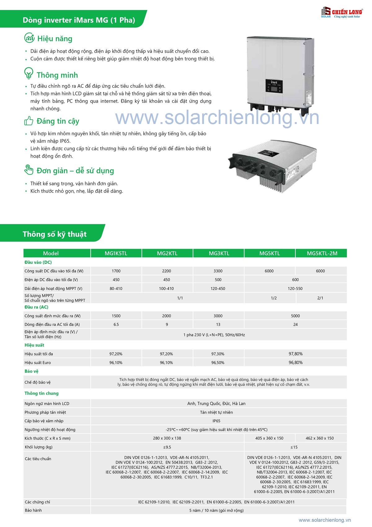 Inverter INVT Hòa Lưới 5KW 2MPPT