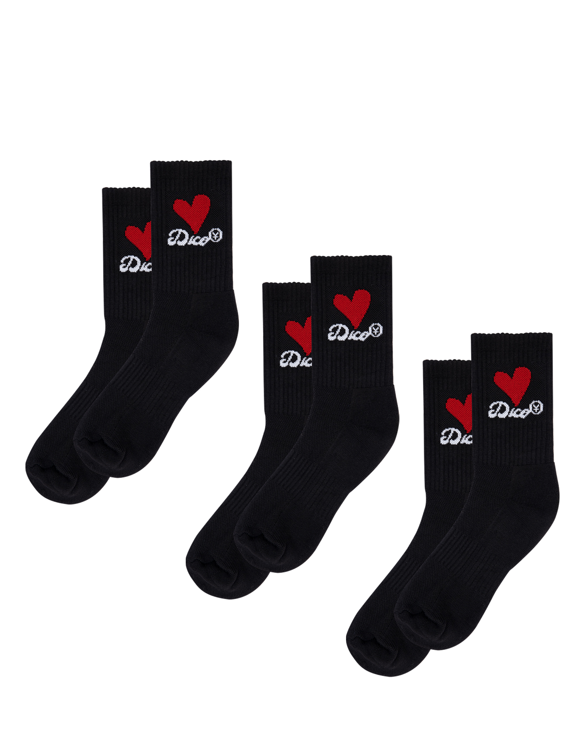 Dico Love Socks - Red/Black - Pack of 3