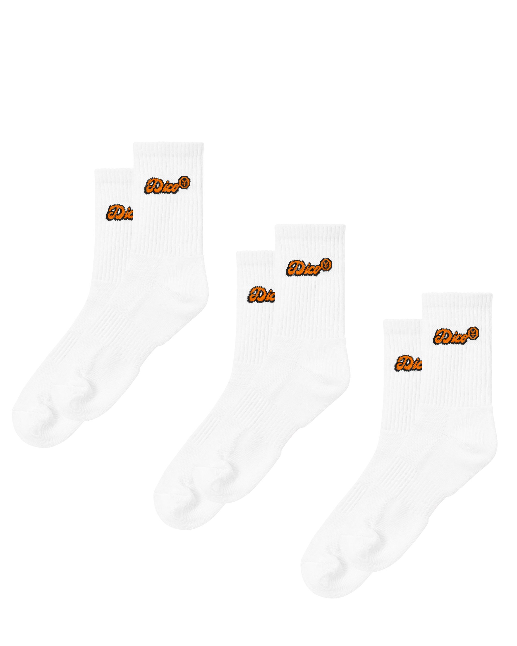 Dico Comfy Socks - Orange/White - Pack of 3