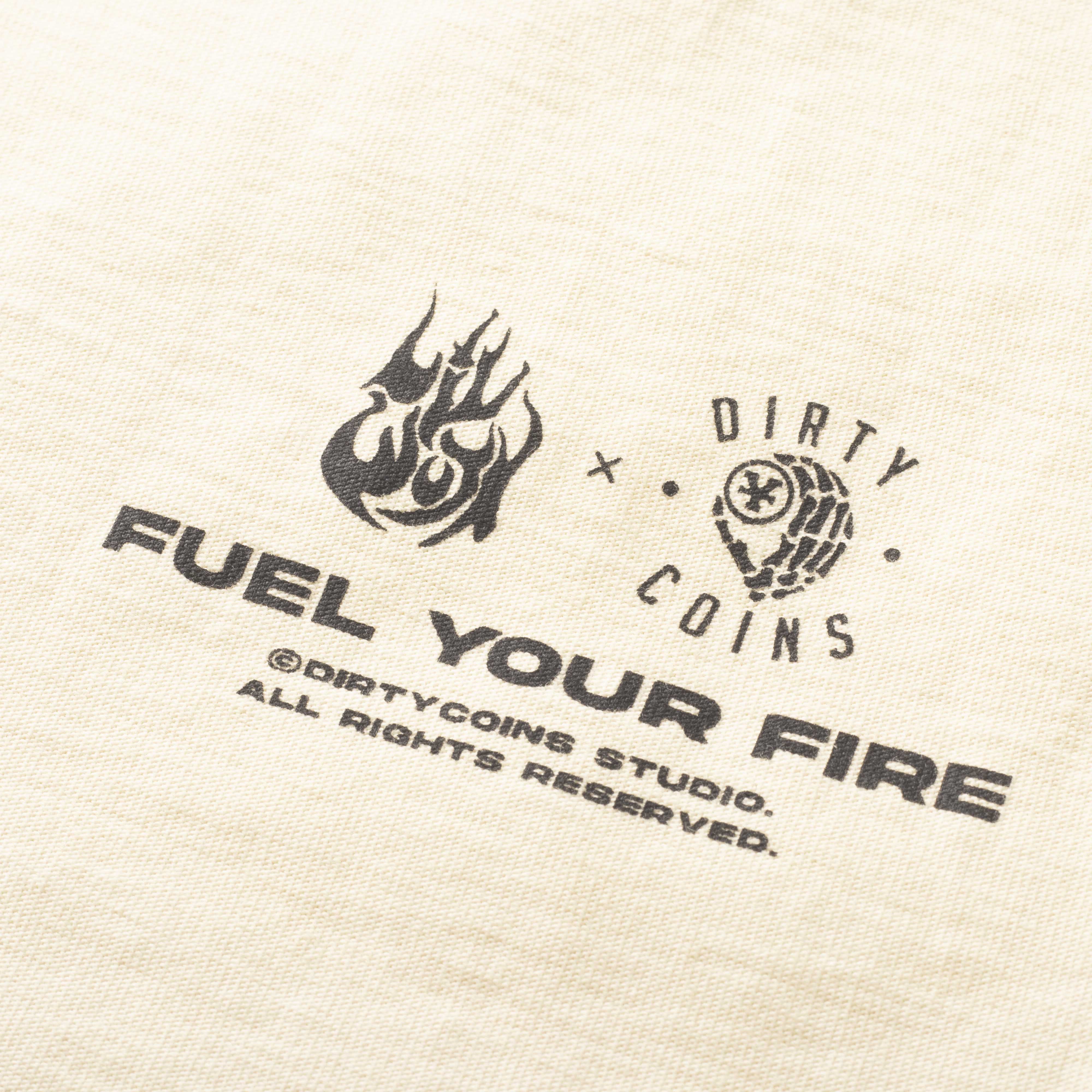 DirtyCoins x LilWuyn Fire Head T-Shirt - Cream White