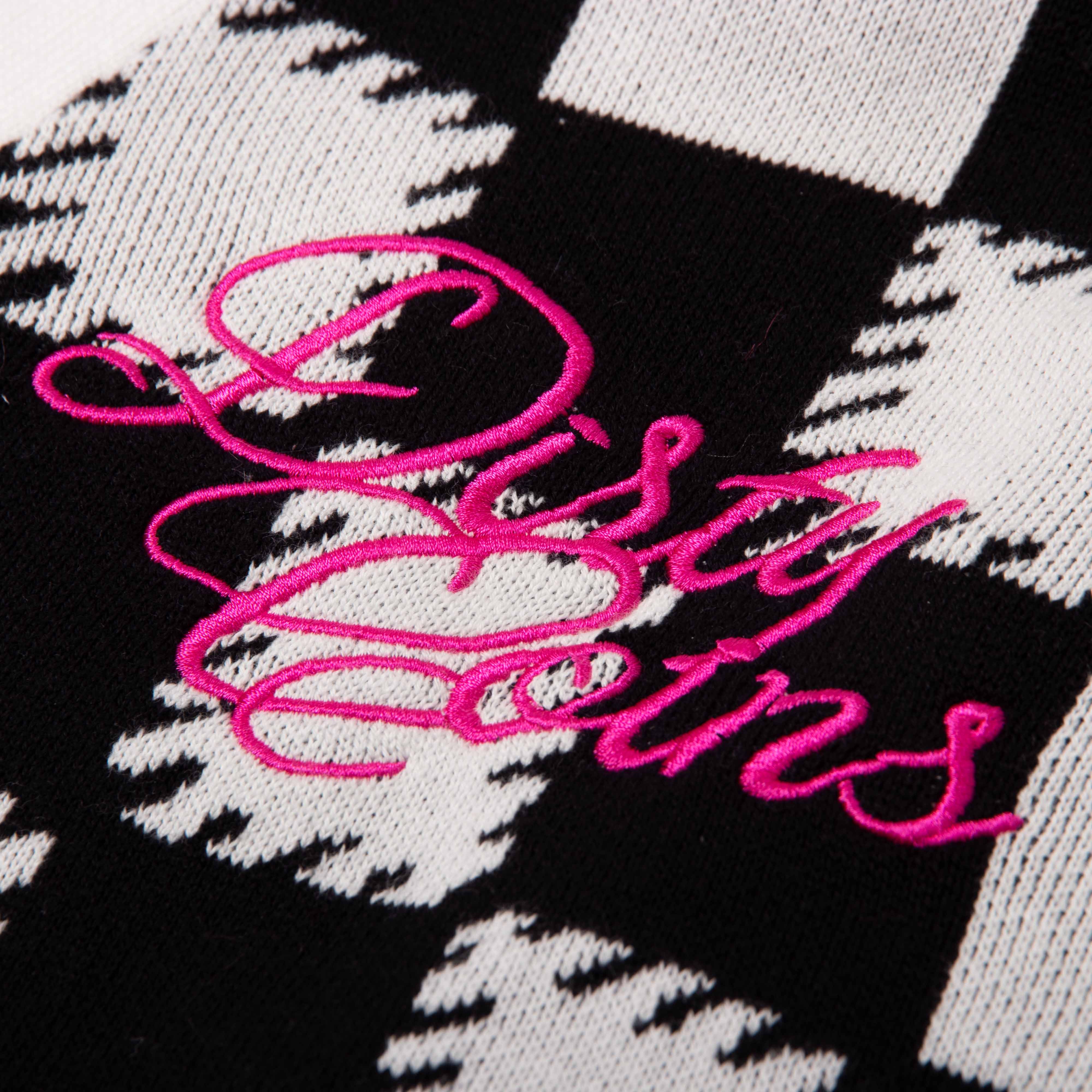 DirtyCoins Checkerboard Knit Cardigan - Black