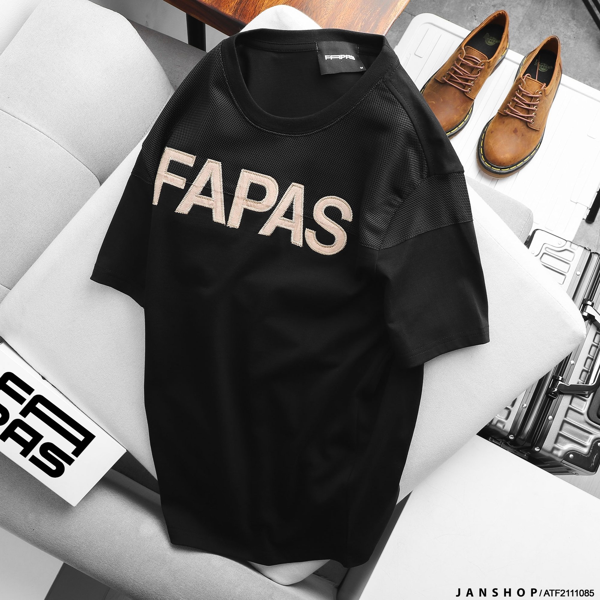 FAPAS BLACK NET T-SHIRT