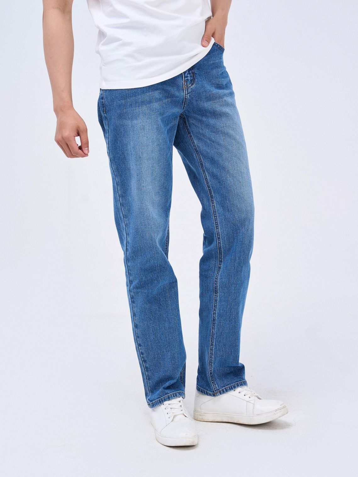 Quần Jean Nam Cotton USA Ống Suông Co Giãn Tốt