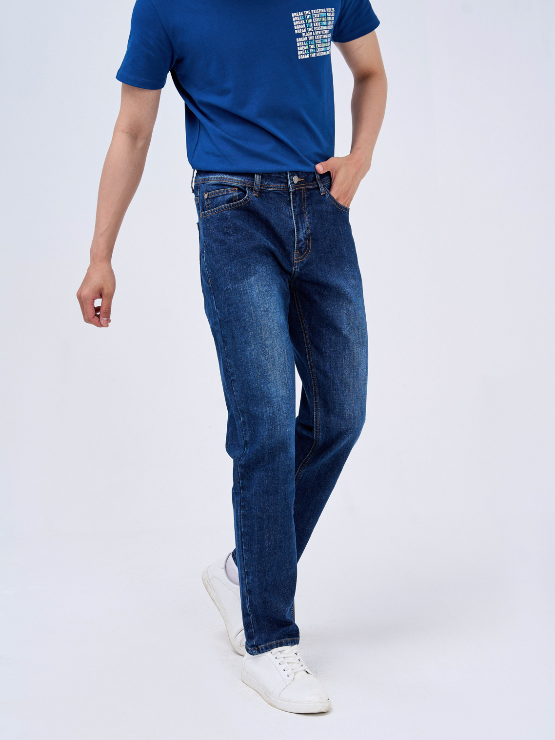 Quần Jean Nam Cotton USA Ống Suông Co Giãn Tốt