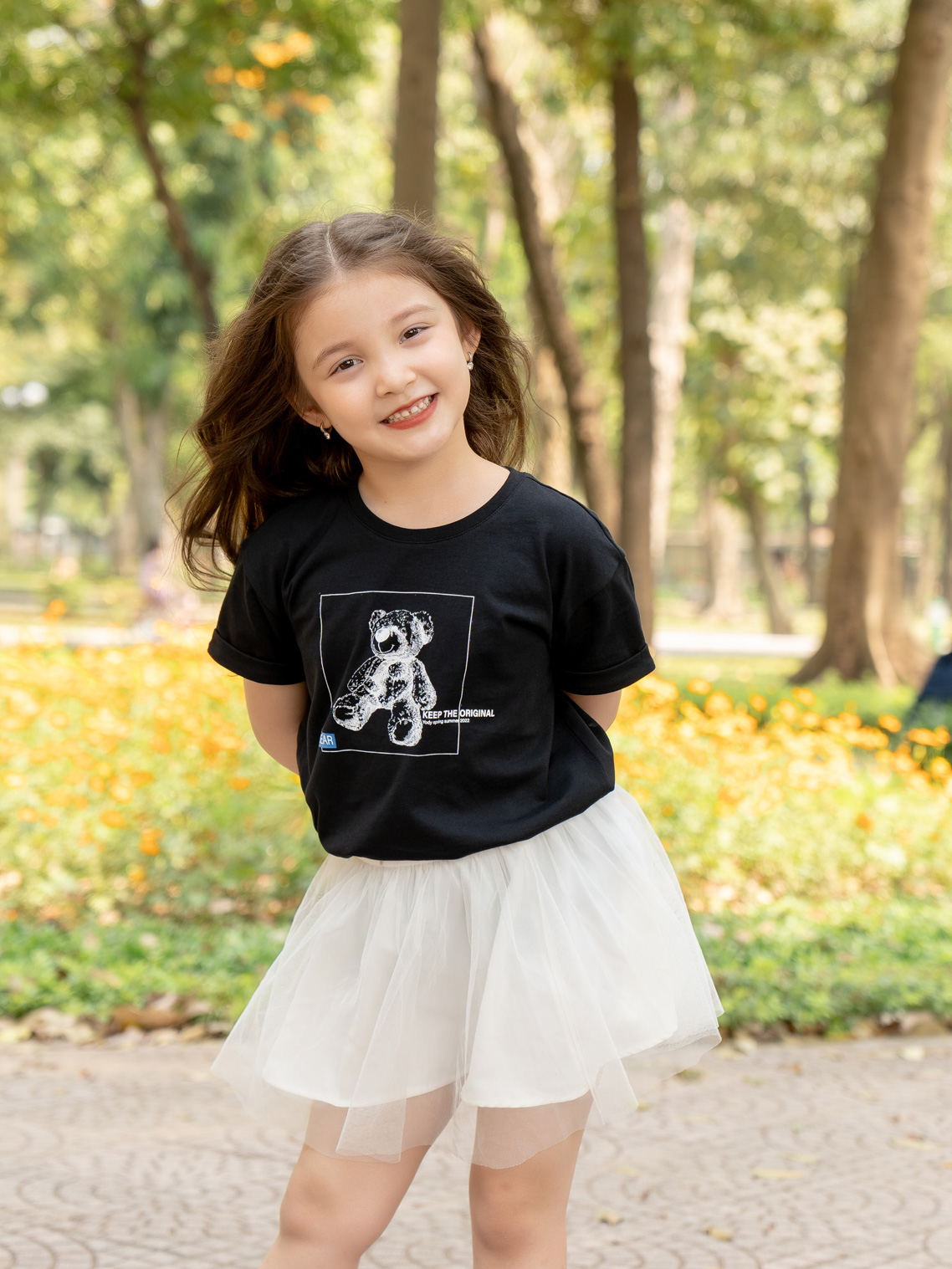 Áo Thun Trẻ Em Suông Cotton Compact In Gấu