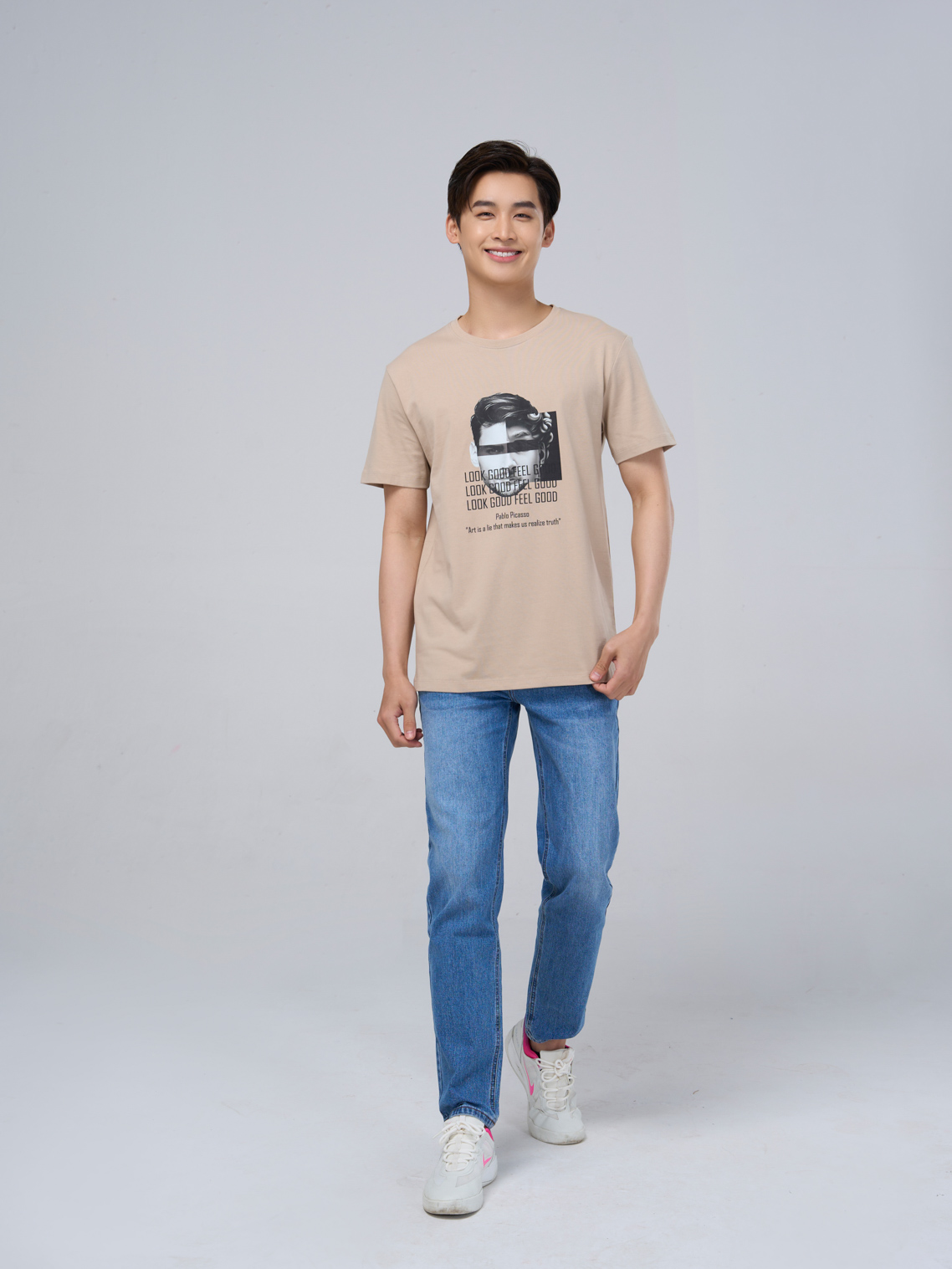 Áo Phông Nam Cổ Tròn Cotton Compact