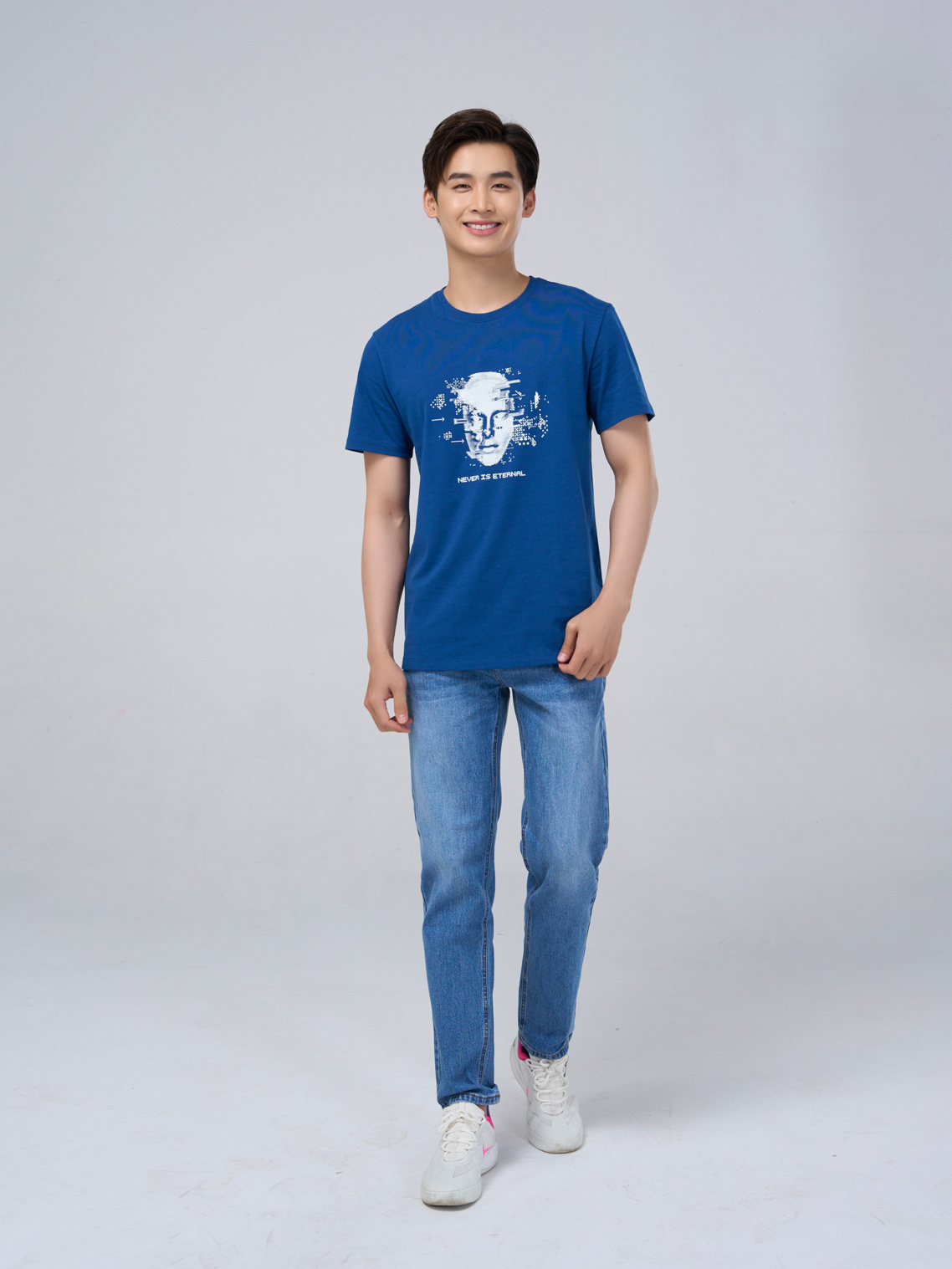 Áo Thun Nam Cổ Tròn In Hình Dot Face