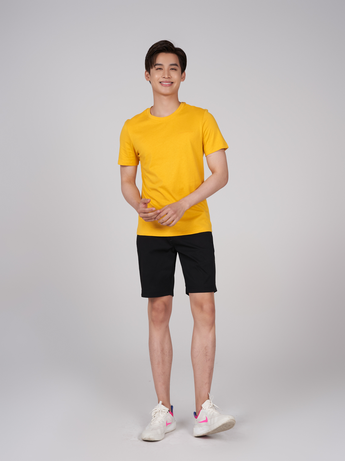 Áo T-Shirt Nam Cotton Compact Cổ Tròn In Ngực