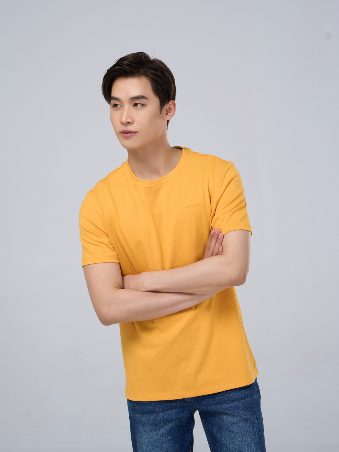 Áo TShirt Nam Cotton Compact Dáng Suông Basic