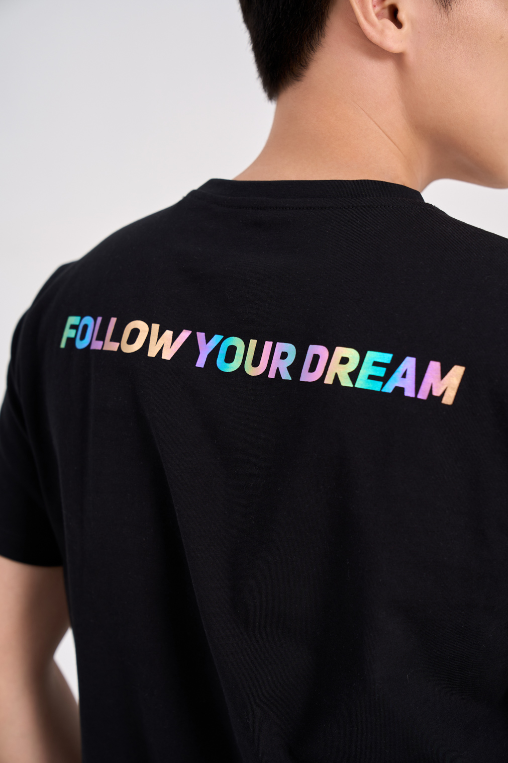 Áo Phông Nam Cotton Compact In Chữ Phản Quang