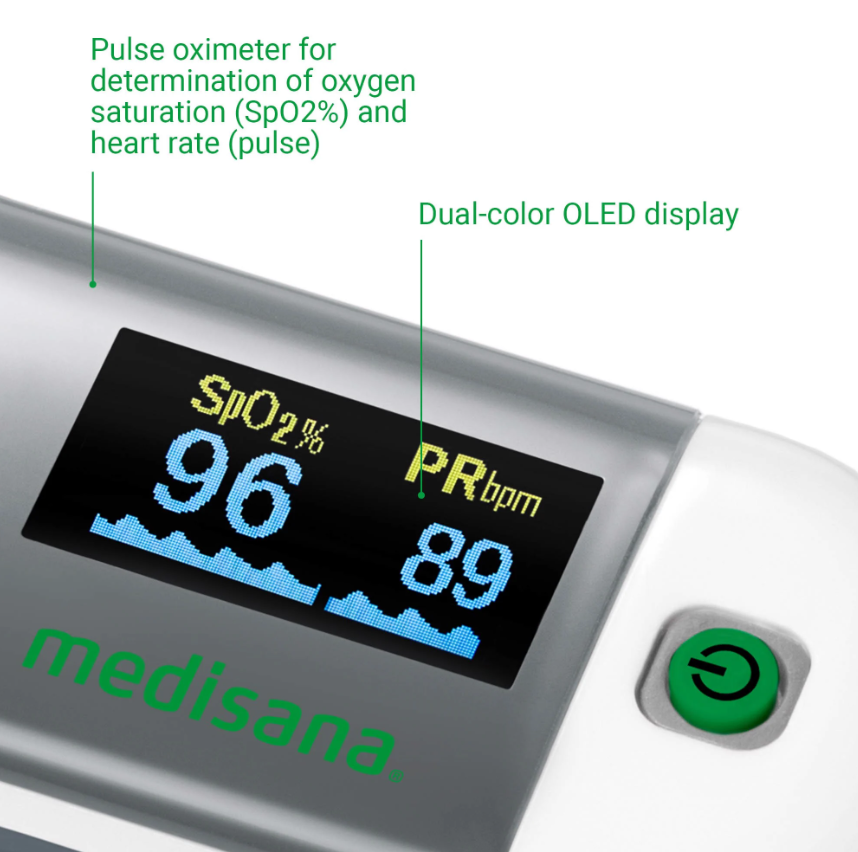 Máy đo nồng độ oxy trong máu (SPO2) và nhịp tim Medisana 79455 PM 100 Puls Oximeter