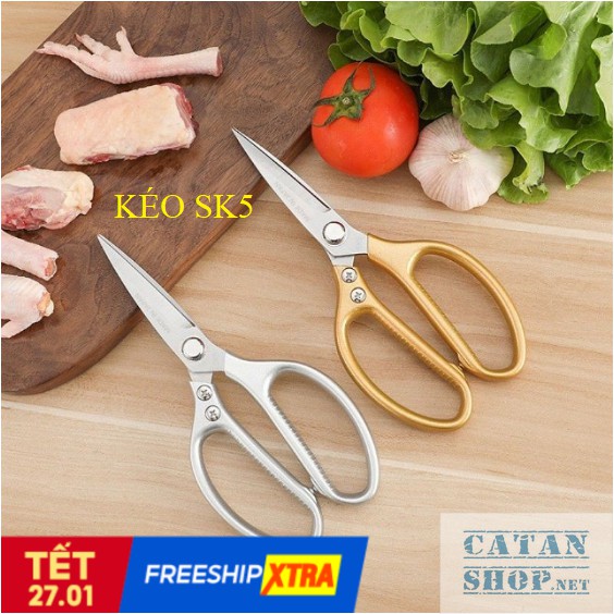Kéo cắt gà sk5, kéo làm bếp đa năng nội địa nhật siêu sắc, cắt gà cắt vịt và các loại thịt cá khác GD424-KeoSK5