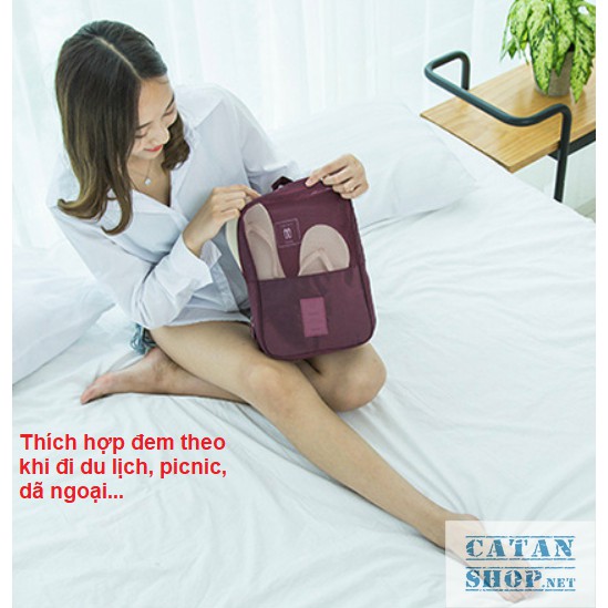 Túi Đựng Giày Cao Cấp, Túi Du Lịch Hàn Quốc, chống thấm ngăn mùi, xếp gọn đa năng trong vali túi Bag in Bag.