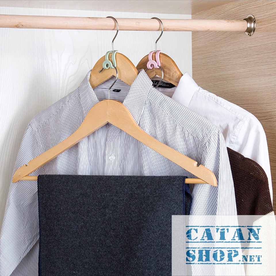 Combo 10 móc áophụ tiết kiệm diện tích sử dụng cho tủ quần áo, móc áo mini đa năng Sắp Xếp Ngăn Tủ (giao màu ngẫu nhiên)