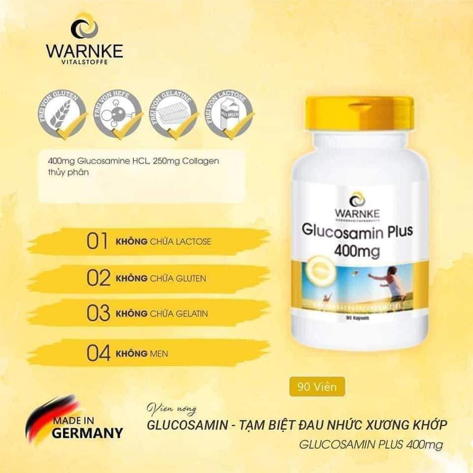 Viên bổ khớp Glucosamin Plus 400MG, 90 viên - Tái tạo mô sụn khớp, giảm triệu chứng đau (Date 11/2024)