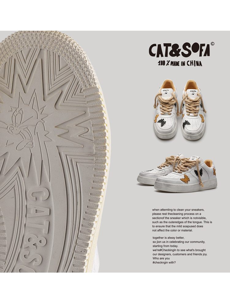 Giày Cat & Sofa Retro White Vintage AC150