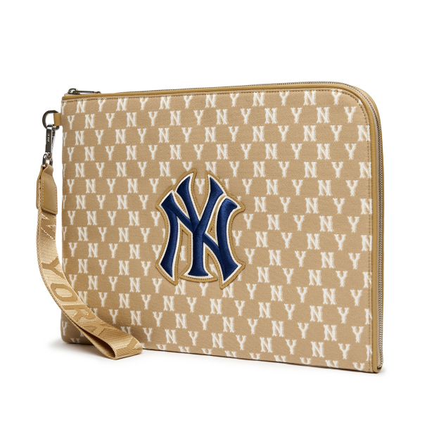Túi MLB Classic Monogram Jacquard Digital Device Pouch M New York Yankees Beige
