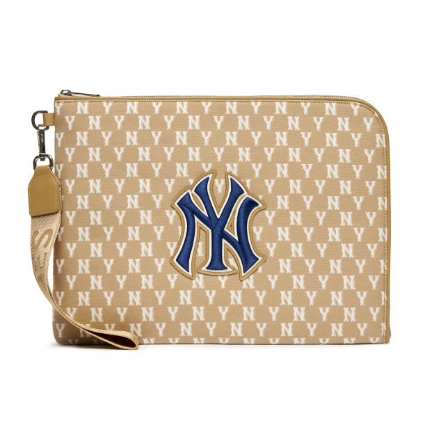 Túi MLB Classic Monogram Jacquard Digital Device Pouch M New York Yankees Beige
