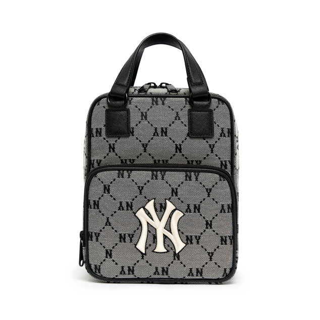 Balo MLB Monogram Diamond Jacquard Mini Backpack New York Yankees Grey