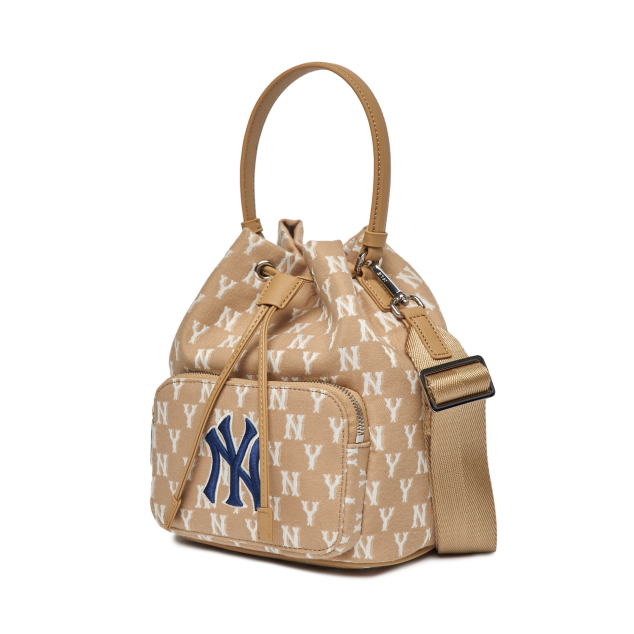 Túi MLB Classic Monogram Jacquard Bucket Bag New York Yankees Beige