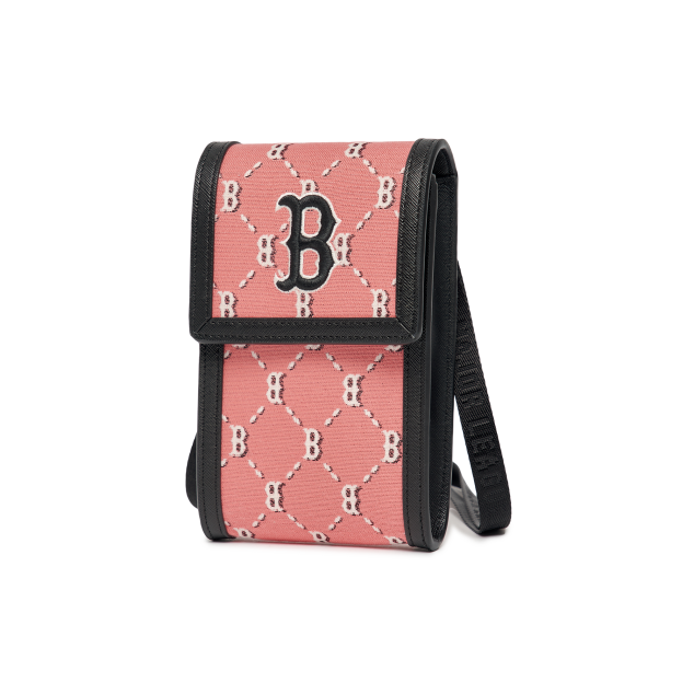 [KIDS] Túi MLB Diamond Monogram Jacquard Mobile Phone Bag Boston Red Sox Pink Coral