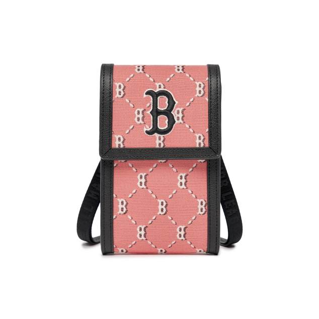 [KIDS] Túi MLB Diamond Monogram Jacquard Mobile Phone Bag Boston Red Sox Pink Coral