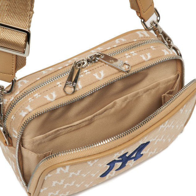 Túi MLB Classic Monogram Jacquard Mini Crossbody Bag New York Yankees Beige