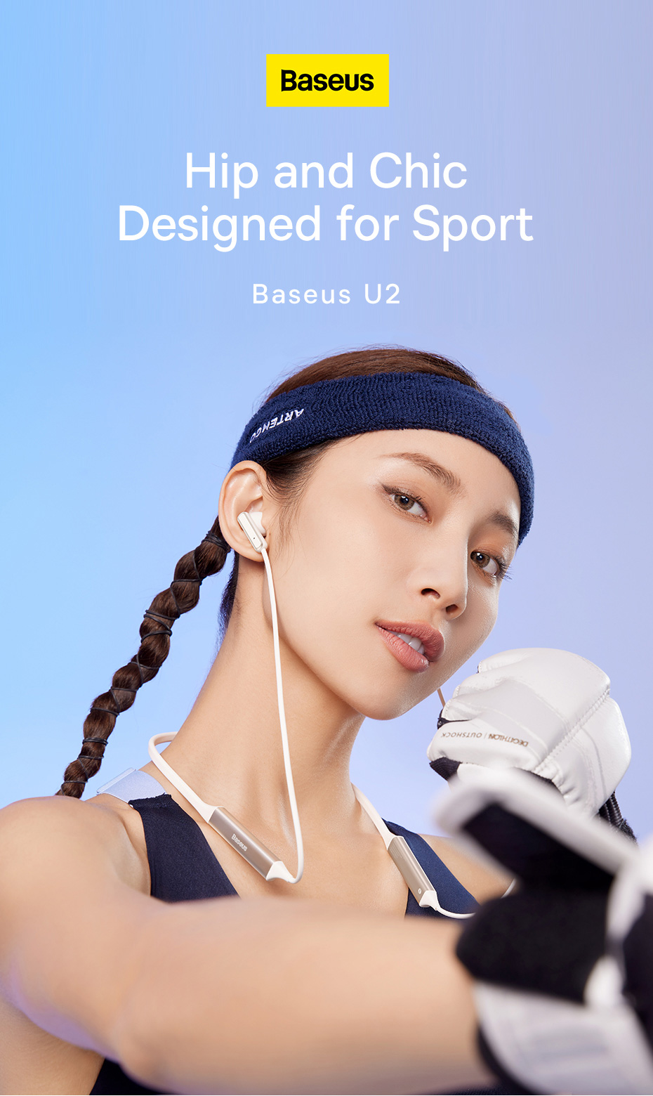 chube Tai Nghe Bluetooth Baseus Bowie U2 Neckband Wireless Earphones Black
