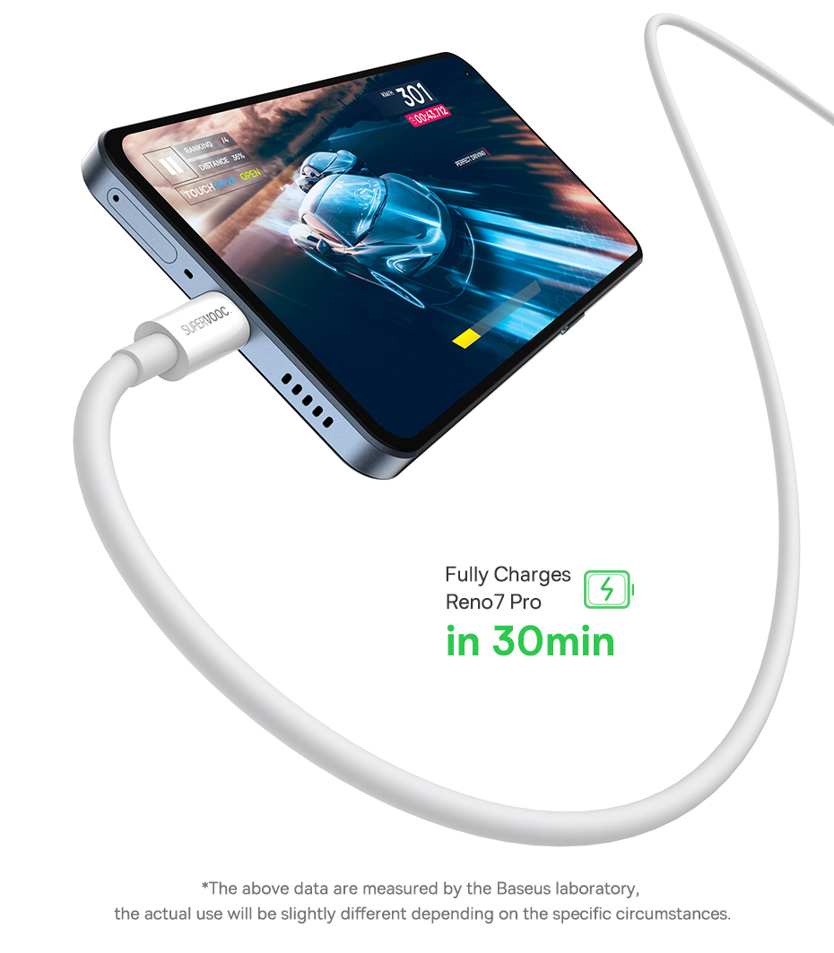 chube Cáp sạc nhanh 65W SUPERVOOC Baseus Superior Series Fast Charging Data Cable USB to Type-C
