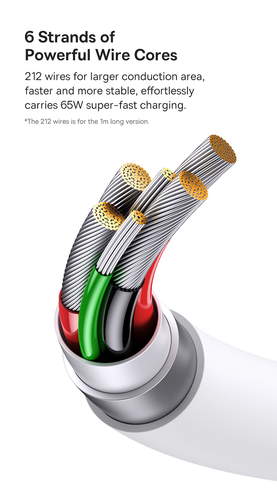 chube Cáp sạc nhanh 65W SUPERVOOC Baseus Superior Series Fast Charging Data Cable USB to Type-C