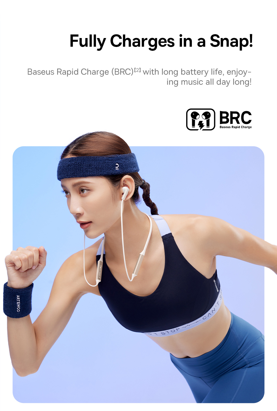 chube Tai Nghe Bluetooth Baseus Bowie U2 Neckband Wireless Earphones Black