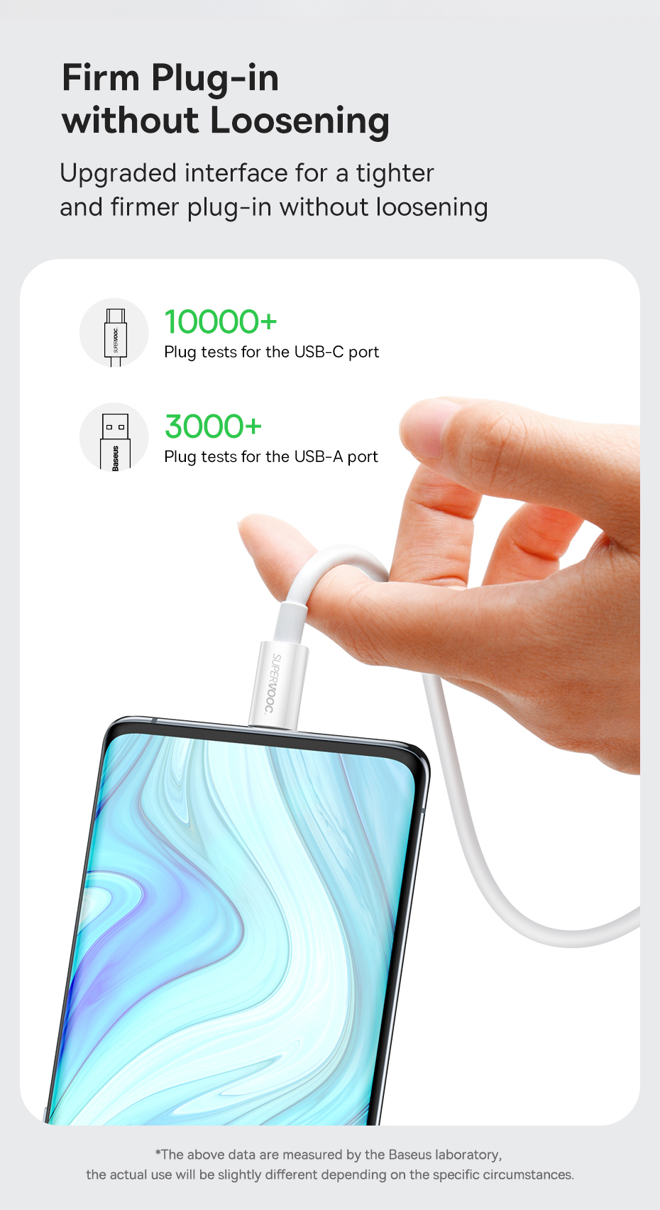 chube Cáp sạc nhanh 65W SUPERVOOC Baseus Superior Series Fast Charging Data Cable USB to Type-C