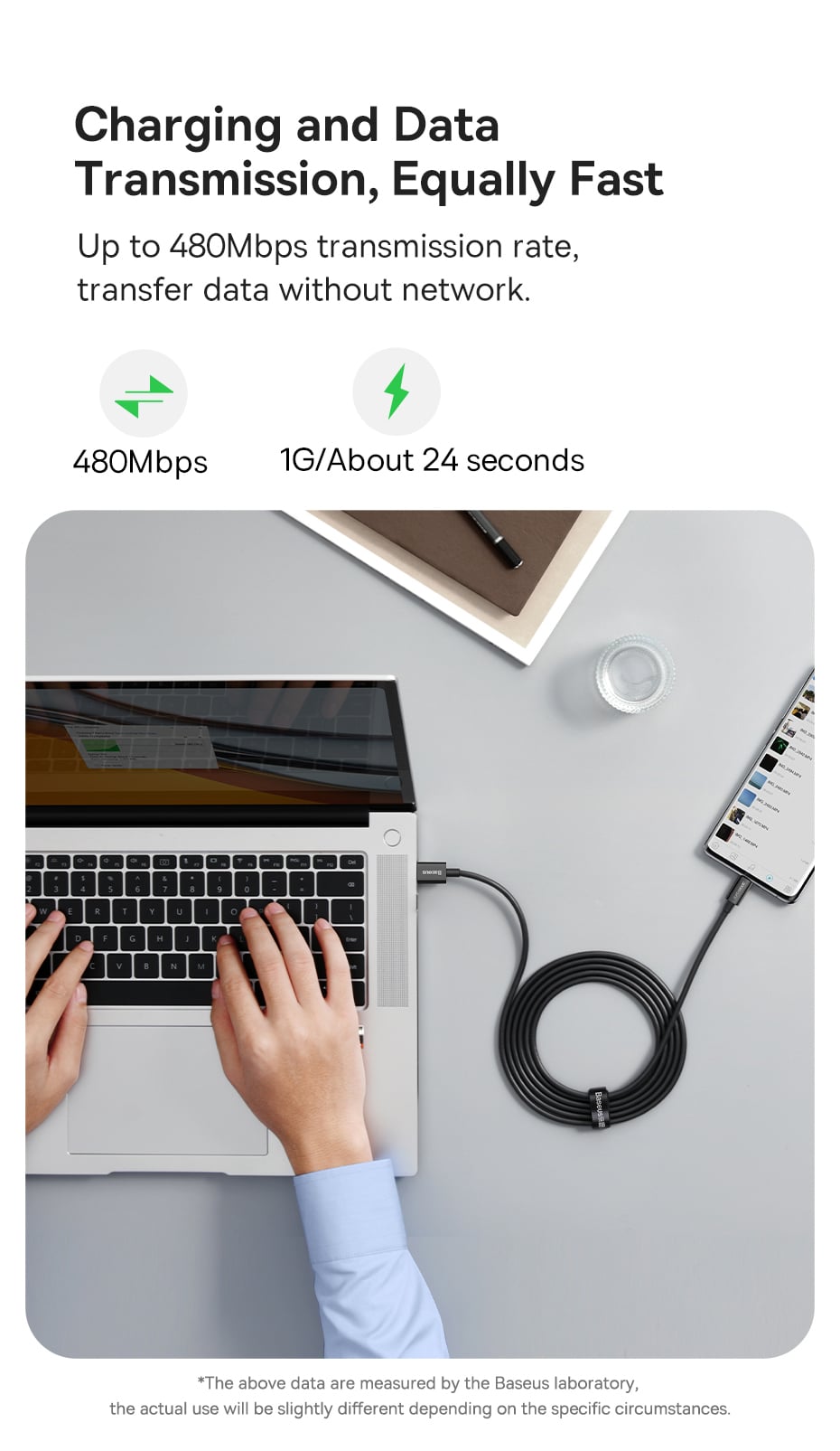 chube Cáp sạc nhanh 65W SUPERVOOC Baseus Superior Series Fast Charging Data Cable USB to Type-C