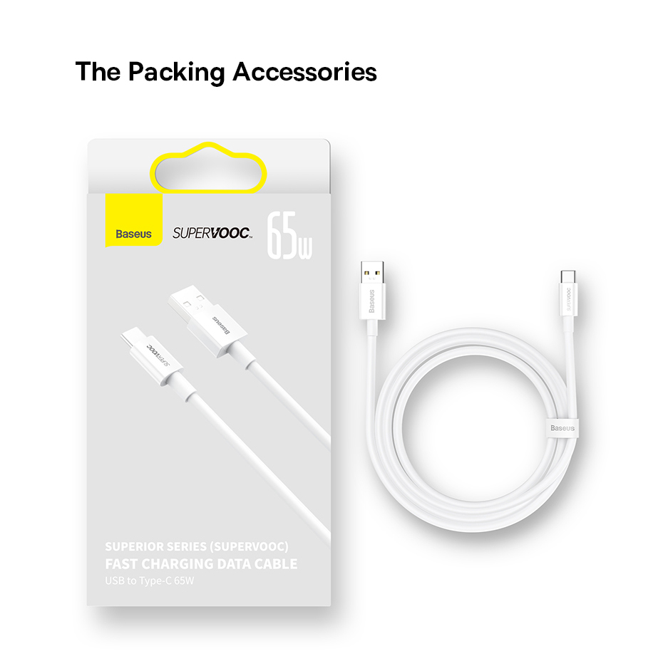 chube Cáp sạc nhanh 65W SUPERVOOC Baseus Superior Series Fast Charging Data Cable USB to Type-C