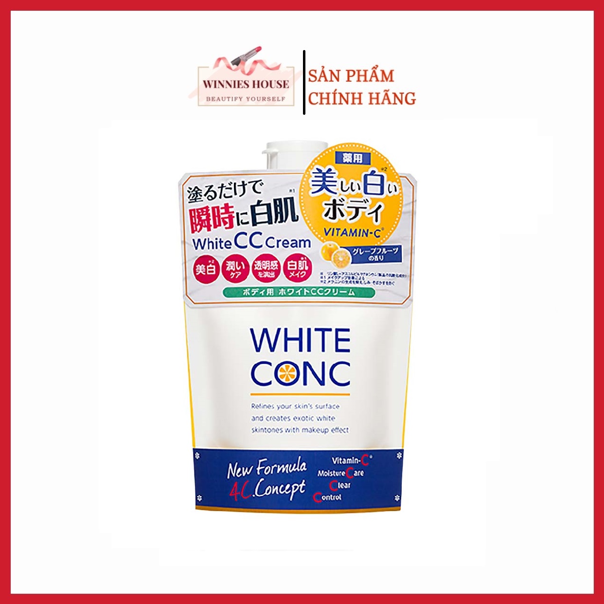 Sữa Dưỡng Thể Làm Trắng Da White Conc Body CC Cream 200gr