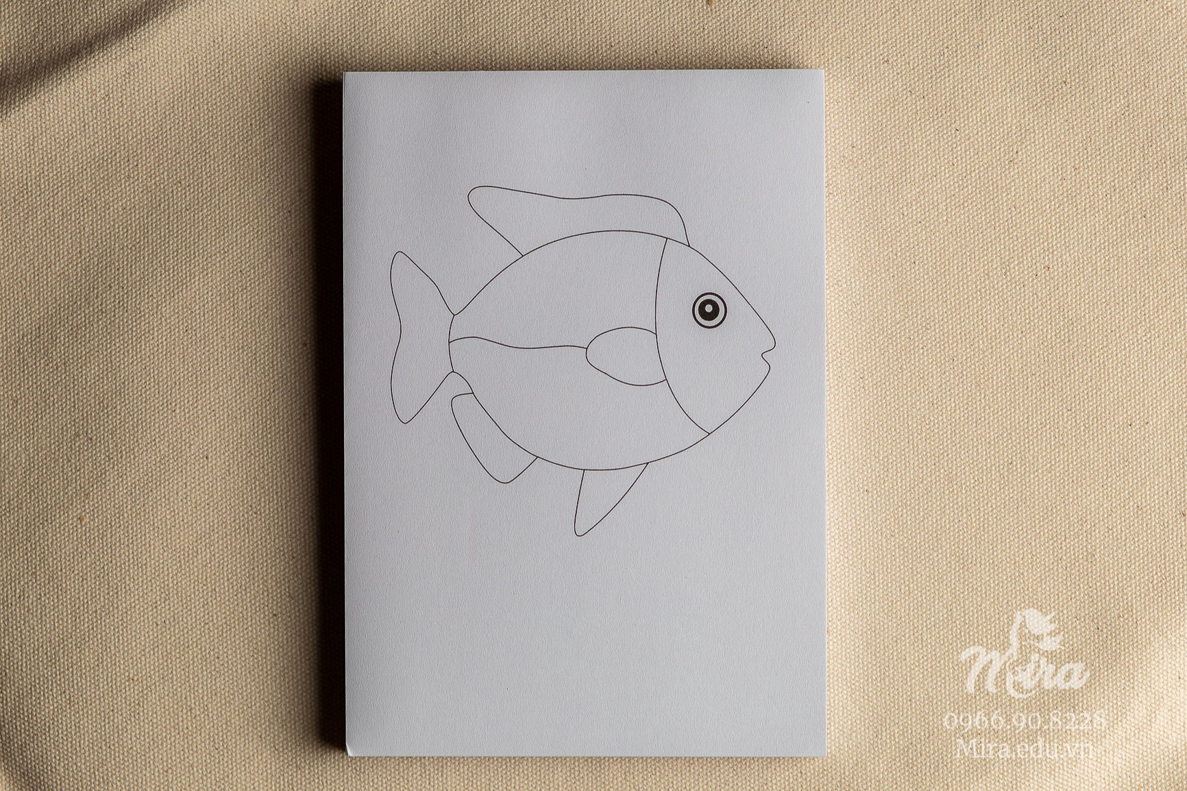 File thiết kế giấy tô các bộ phận của cá - Theo tủ động vật không có khay