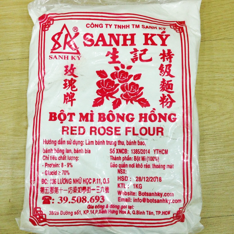 Bột mỳ Bông hồng đỏ Sanh Ký 1kg