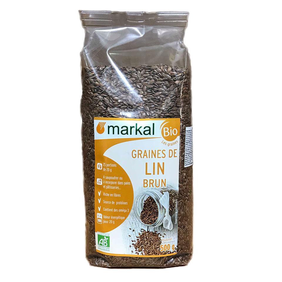 Hạt lanh nâu hữu cơ Markal 500g